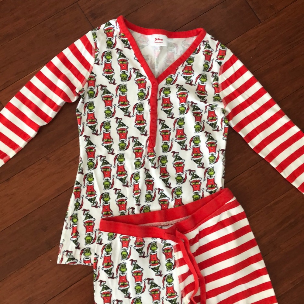 Womens Hanna Andersson Grinch Christmas Pajamas Small S